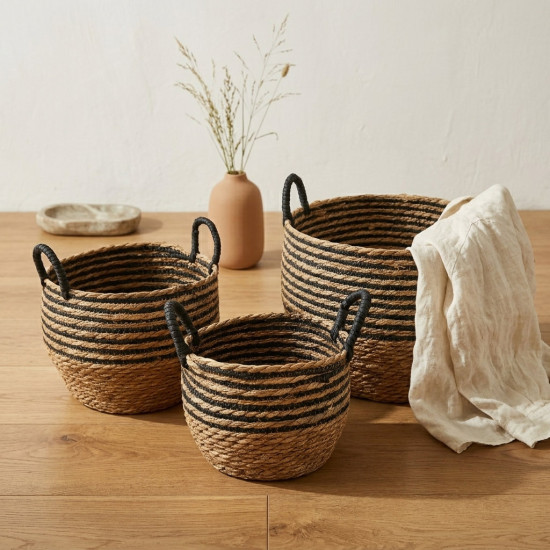 Straw Basket Set 3 Pcs